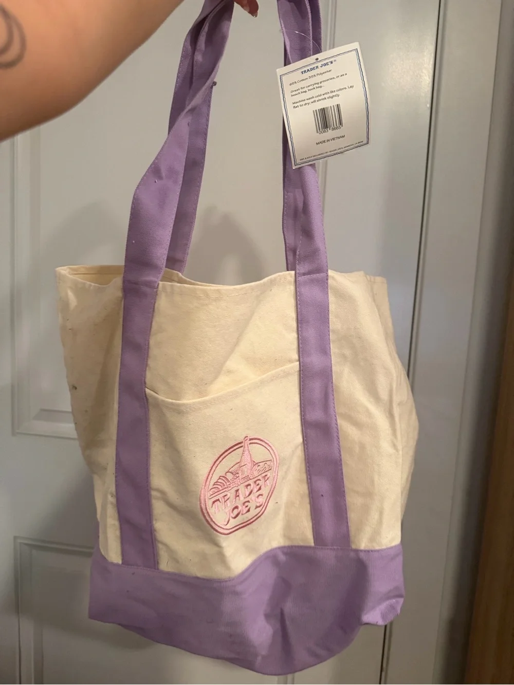 Trader Joe’s purple tote bag
